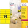 Kép 1/7 - Etikett címke, 99,1 x38,1mm, visszaszedhető, neon 14 címke/ív, 25 ív/doboz, Avery sárga