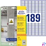 Kép 8/8 - Etikett címke, 25,4 x10mm, szuper tapadású 189 címke/ív, 20 ív/doboz, Avery fehér