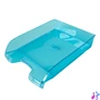 Kép 1/4 - Irattálca műanyag 550 extra széles 345x270x67mm, Bluering®, áttetsző kék