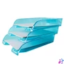 Kép 2/4 - Irattálca műanyag 550 extra széles 345x270x67mm, Bluering®, áttetsző kék
