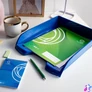 Kép 3/3 - Irattálca műanyag 550 extra széles 345x270x67mm, Bluering®, kék