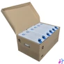 Kép 4/4 - Archiváló konténer karton doboz fedeles 54x36x25cm, felfelé nyíló tetővel Bluering® barna