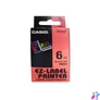 Kép 2/2 - Feliratozógép szalag XR-6RD1 6mmx8m Casio piros/fekete