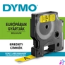 Kép 8/9 - Feliratozógép szalag Dymo D1 S0720580/45018 12mmx7m, ORIGINAL, fekete/sárga
