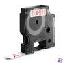 Kép 2/4 - Feliratozógép szalag Dymo Letratag Dymo D1 S0720550/45015 12mmx7m, ORIGINAL, piros/fehér