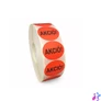 Kép 5/5 - Etikett címke, 38mm, körcímke tekercses, 1000 címke/tekercs fluo piros
