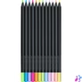 Kép 1/2 - Színes ceruza készlet háromszögletű BLACK EDITION Faber-Castell neon+pasztell fekete test 12klf. szín