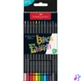 Kép 2/2 - Színes ceruza készlet háromszögletű BLACK EDITION Faber-Castell fekete test 12klf. szín