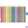 Kép 2/2 - Színes ceruza készlet háromszögletű + hegyező Jumbo Junior Faber-Castell 20klf. szín