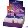 Kép 1/5 - Radír műanyag tartóban mini színátmenetes SLEEVE Faber-Castell égkék-rózsa,türkiz-kék,piros-lila