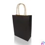 Kép 1/8 - Sodrottfüles papírtáska 220x330mm 100mm talp M méret 200 db/doboz, fekete