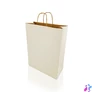 Kép 1/8 - Sodrottfüles papírtáska 320x420mm 150mm talp L méret 200 db/doboz, fehér