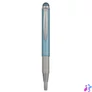 Kép 1/4 - Golyóstoll metál világoskék test, Zebra Stylus Telescopic, írásszín kék