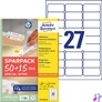 Kép 1/6 - Avery L4737REV-65 63,5x29,6 mm visszaszedhető univerzális 50+15 lap 1755 db-os etikett