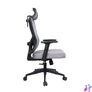 Kép 3/4 - IRISOffice Eclipse szürke ergonómikus, szövet-hálós irodai forgószék fej és háttámasszal