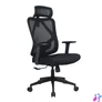 Kép 2/4 - IRISOffice Eclipse fekete ergonómikus, szövet-hálós irodai forgószék fej és háttámasszal
