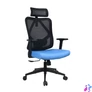 Kép 2/5 - IRISOffice Eclipse kék/fekete ergonómikus, szövet-hálós irodai forgószék fej és háttámasszal