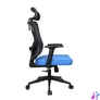 Kép 3/5 - IRISOffice Eclipse kék/fekete ergonómikus, szövet-hálós irodai forgószék fej és háttámasszal