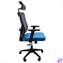 Kép 3/4 - IRISOffice Eclipse kék/szürke ergonómikus, szövet-hálós irodai forgószék fej és háttámasszal