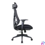 Kép 3/5 - IRISOffice Mirage fekete ergonómikus, szövet-hálós irodai forgószék fej és háttámasszal