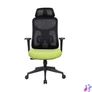 Kép 1/5 - IRISOffice Mirage zöld/fekete ergonómikus,  szövet-hálós irodai forgószék fej és háttámasszal