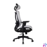 Kép 3/4 - IRISOffice Nimbus szürke ergonómikus, szövet-hálós irodai forgószék fej és háttámasszal