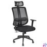 Kép 3/3 - IRISOffice Felix fekete, ergonómikus, szövet-hálós irodai forgószék fejtámasszal