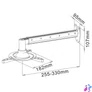 Kép 3/5 - Stell SHO 1092 25 -33cm, 15°, 15kg ezüst fali kihúzható projektor tartó