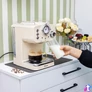 Kép 7/8 - Zilan ZLN2992 retró eszpresszó kávéfőző, 1100 W, 15 bar, 1,25 liter kapacitás, tejhabosító, bézs